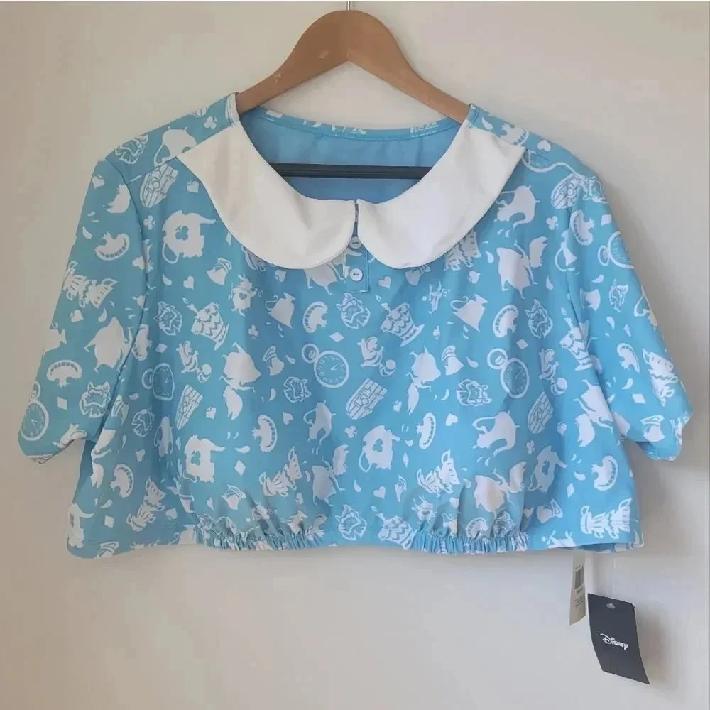 Hot Topic Disney Alice In Wonderland Collar Swim‎ Top Size 5x